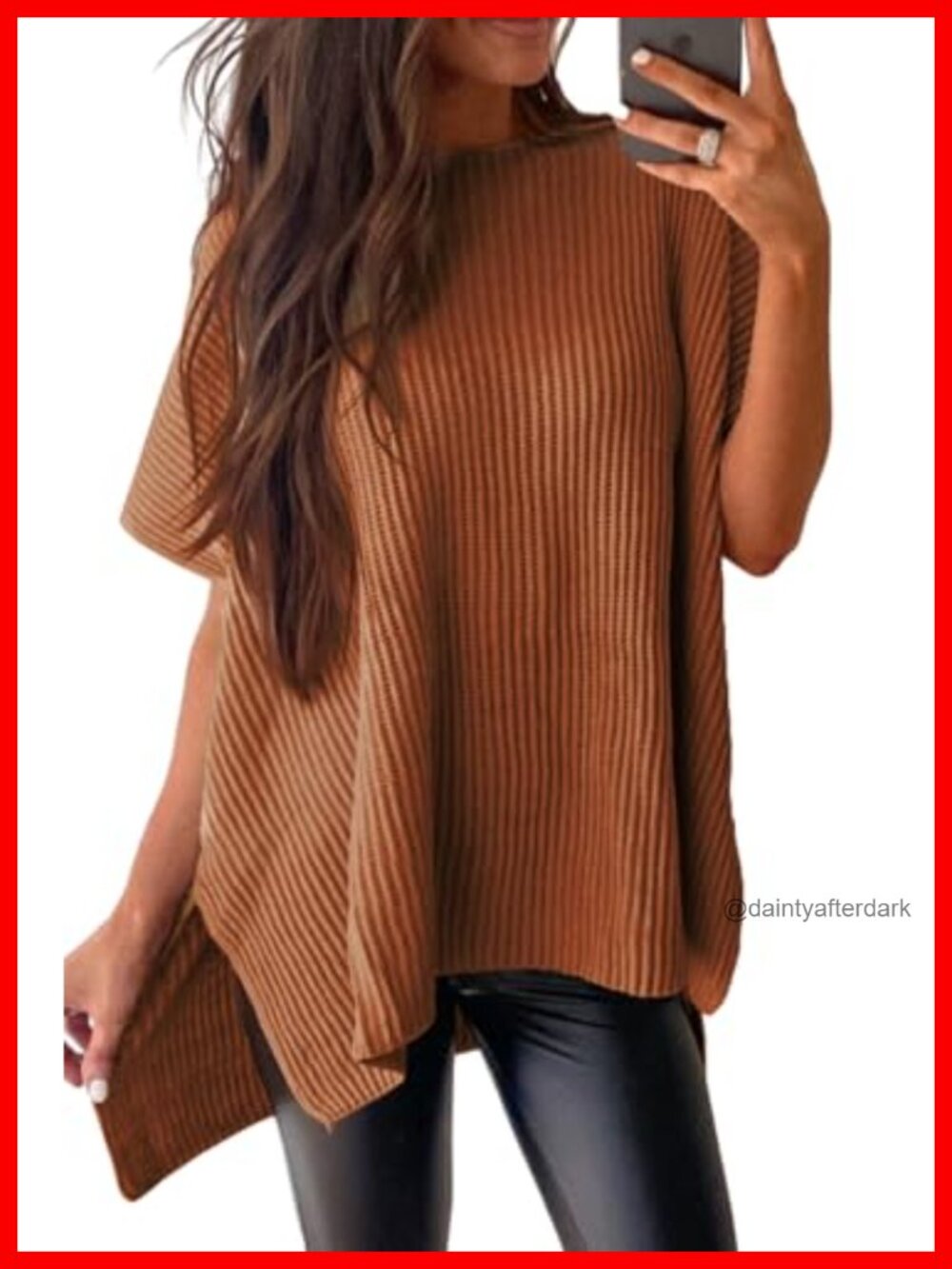 Women's Crewneck Short Sleeve Sweater Loose Fit Knit Pullover Tunic Top